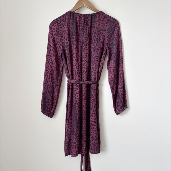 Bella Dahl Leopard Print Dress Small Burgundy - Picture 5 of 10